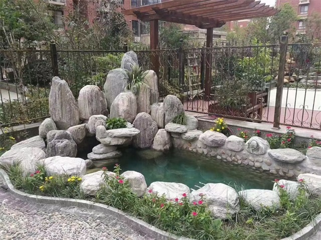 资阳庭院假山鱼池制作视频