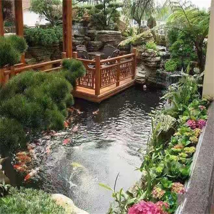 资阳别墅庭院景观设计鱼池